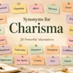 20 synonyms for charisma, including charm, magnetism, appeal, allure, presence, influence, and likability.