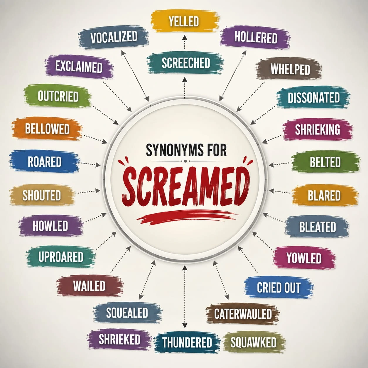 Synonyms for Screamed